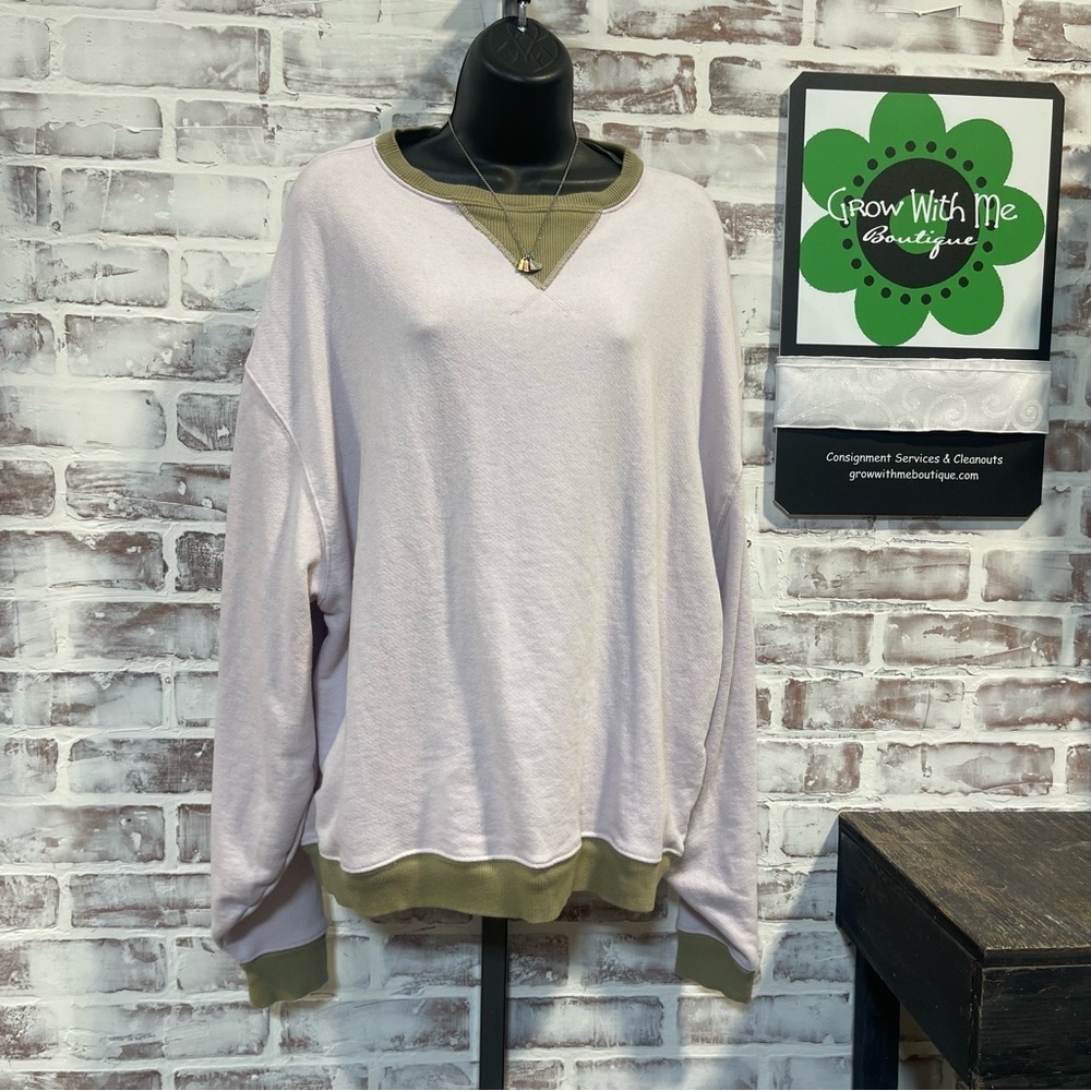 We The Free Olive and Lavender Sweatshirt XS